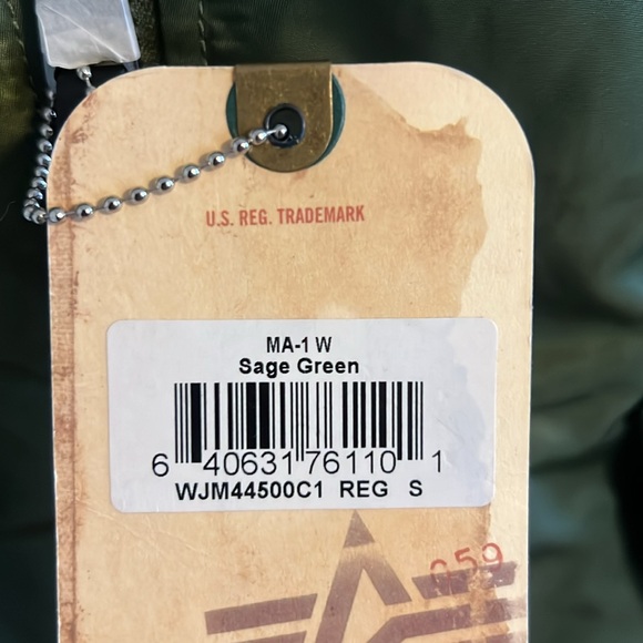 Alpha Industries Bomber (Sage Green) NWT - Picture 4 of 6